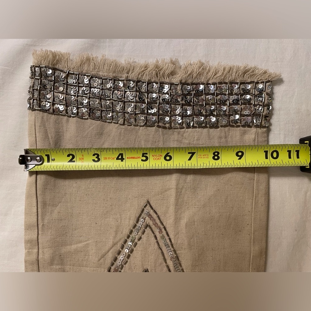 Venus Pants Beaded Linen Blend Bohemian Tan Size 8 - Picture 12 of 16